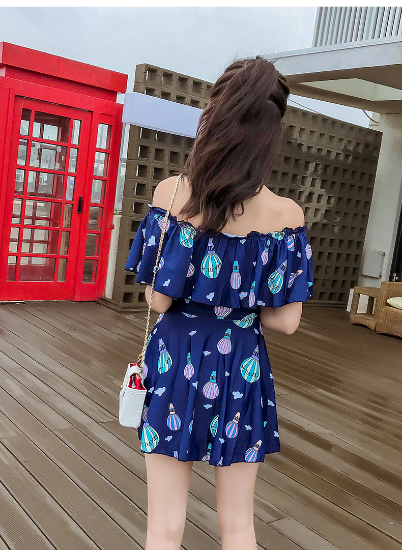 Đồ bơi nữ bảo thủ spa kiểu váy liền thân đồ bơi liền thân bụng phẳng góc cỡ lớn ngực nhỏ tụ tập áo tắm học sinh thon thả - Bộ đồ bơi One Piece đồ bơi nữ liền thân