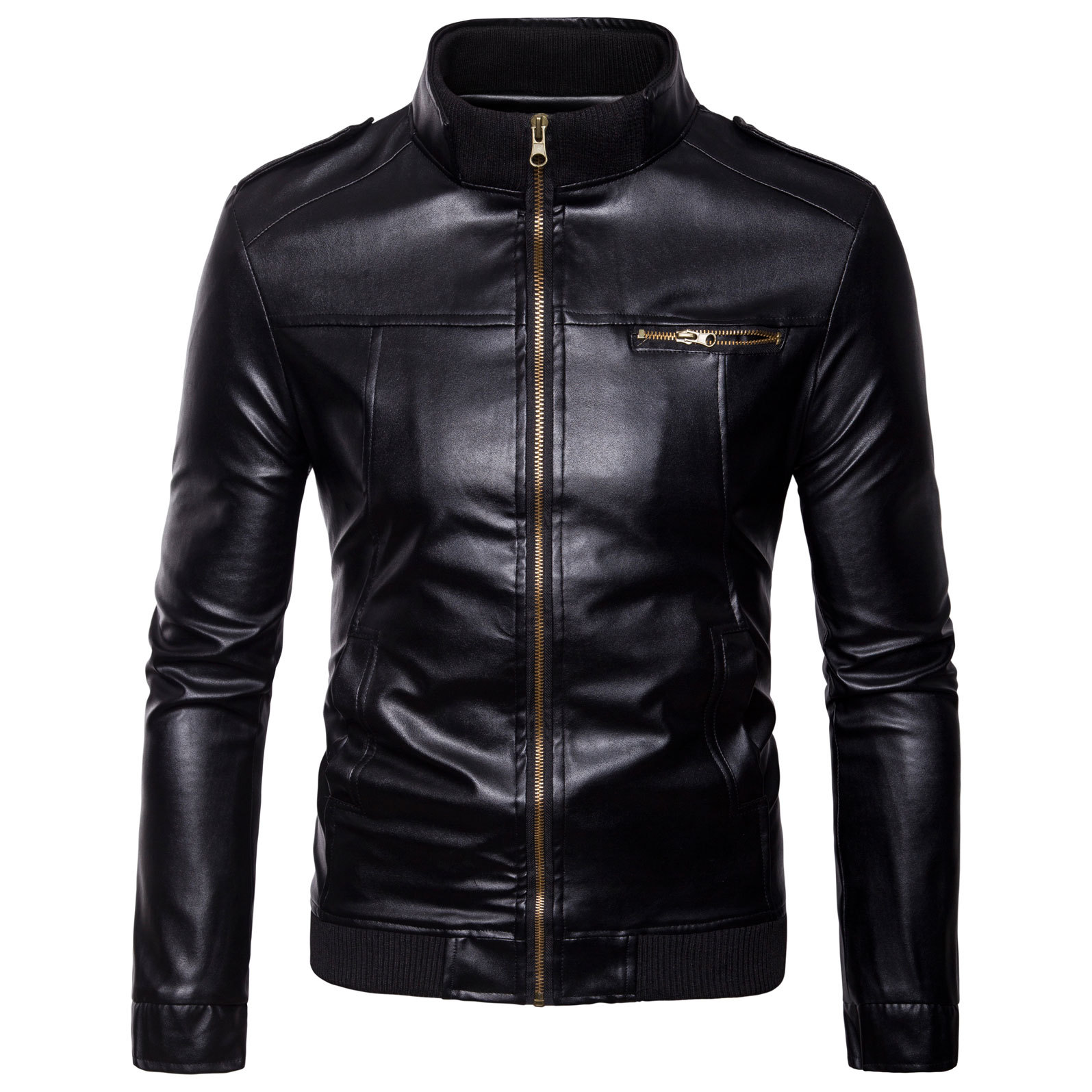 Leather Jacket da nam Men Nước Rửa xe máy Da