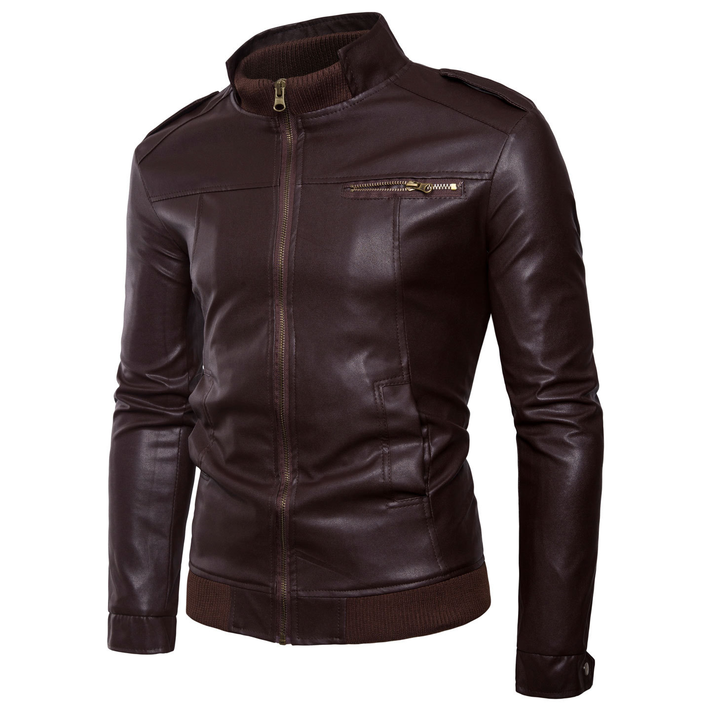 Leather Jacket da nam Men Nước Rửa xe máy Da