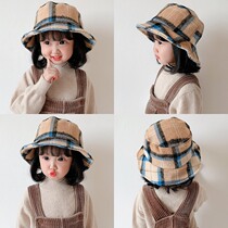 Japanese baby hats autumn and winter all-match woolen fisherman hats boys and girls winter thickening warm childrens basin hats