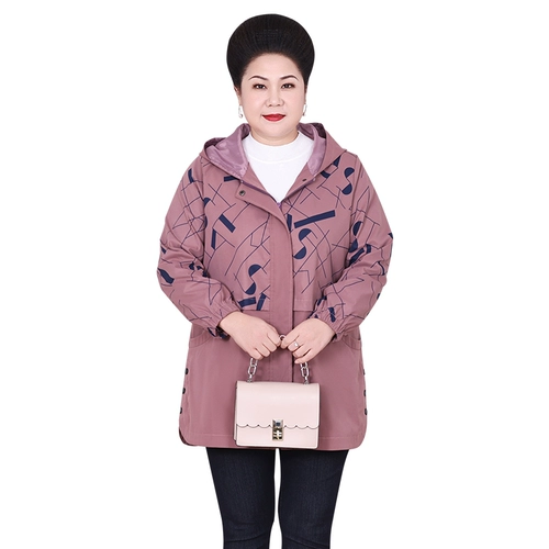 Куртка для матери, толстовка с капюшоном, модный плащ, оверсайз, для среднего возраста, большой размер, в западном стиле