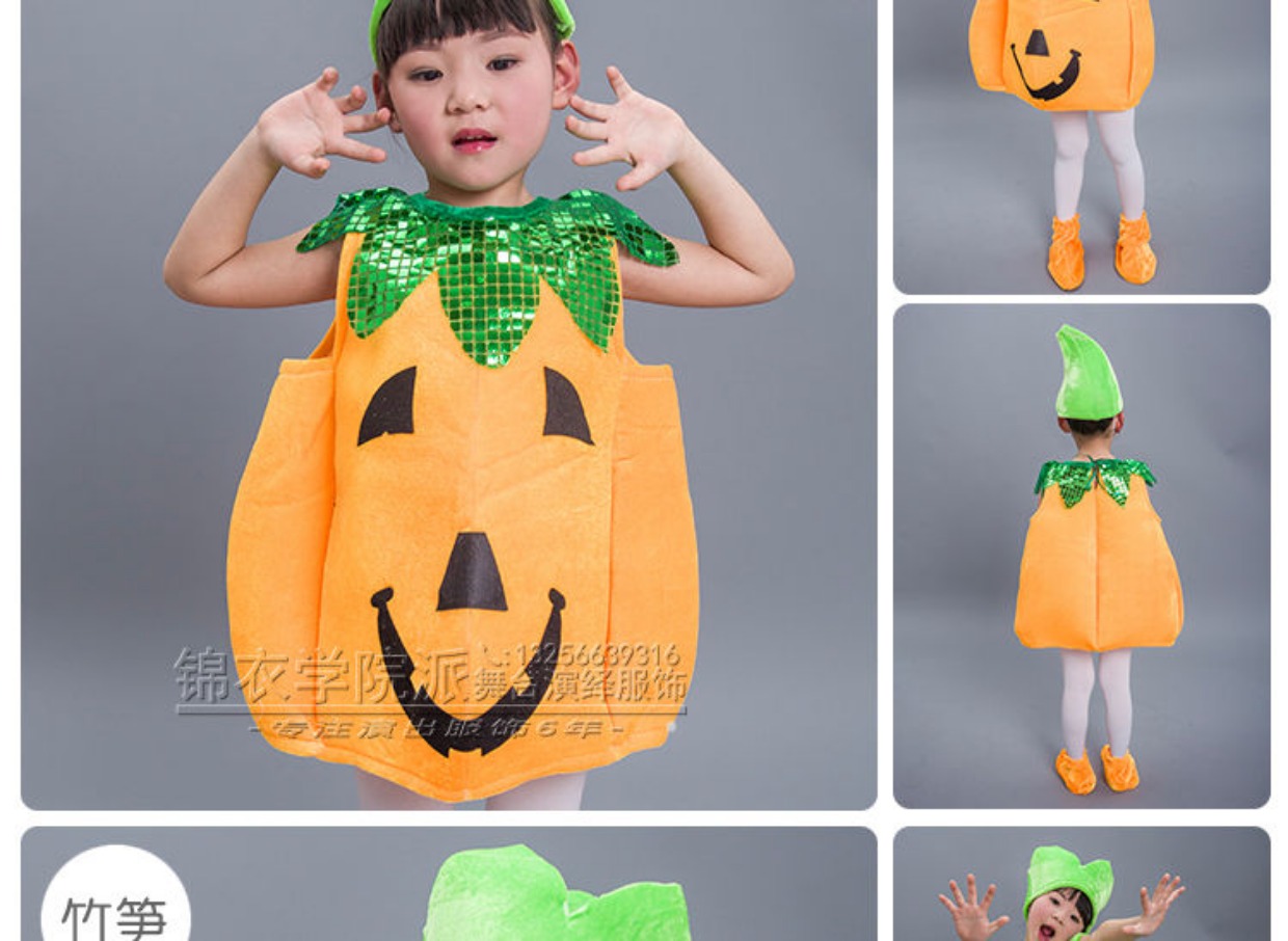 Trẻ em Trái cây và Rau quả Trang phục Phong cách Mẫu giáo Thời trang Môi trường Thời trang Vui nhộn Hiển thị Không dệt Mùa đông bộ đồ khiêu vũ cho bé trai
