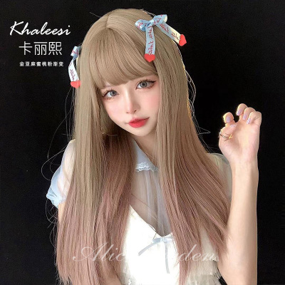 taobao agent Hair mesh, bangs, lifelike helmet, straight hair, internet celebrity, Lolita style