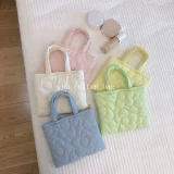 Маленькая портативная милая сумка с пухом с молнией, в цветочек, увеличенная толщина