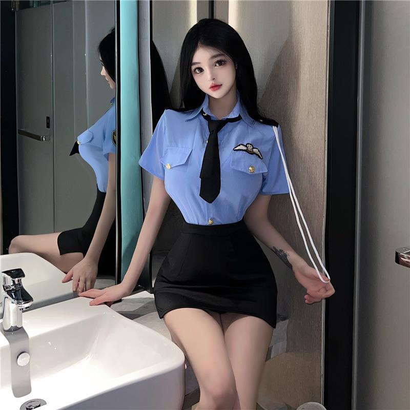 Female Police Cosplay Costume Sexy Pure Desire Cosplay Role-Playing Uniform No Need to Take Off Seductive Lingerie Uniform Women's Clothing
