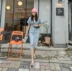 Mùa xuân và mùa hè Váy denim phiên bản Hàn Quốc của lưới đỏ cẩn thận khí hậu vô tư đã mỏng manh chia váy denim thủy triều - Sản phẩm HOT