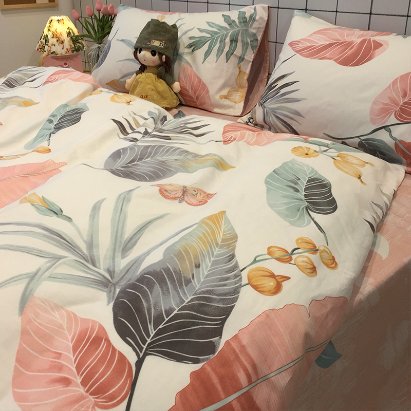 American Great Flower Fields Garden Wind All-cotton Bed Four Pieces Of Pure Cotton Nordic Wind Three Style Beds Group Small Clear New Quilt Cover 4