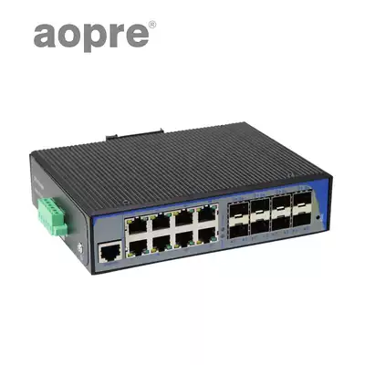 AOPRE Ring network managed industrial switch Gigabit 8 optical 8 electrical self-healing redundant switch