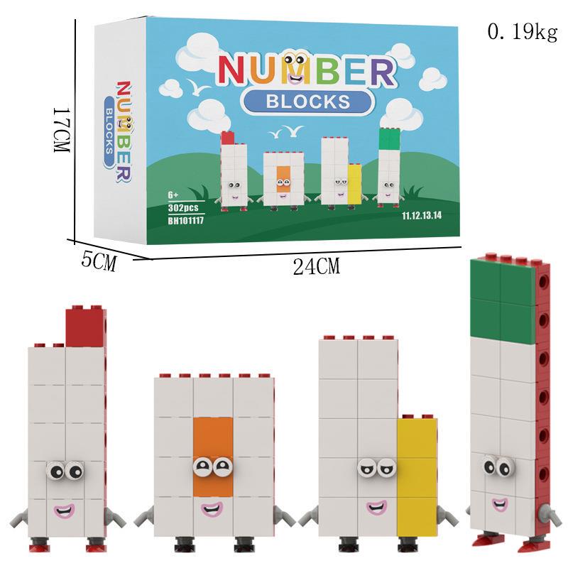 New Cross-Border Product: 10-Piece Digital Wooden Block Model, Children's Educational Small Particle Assembly Toy