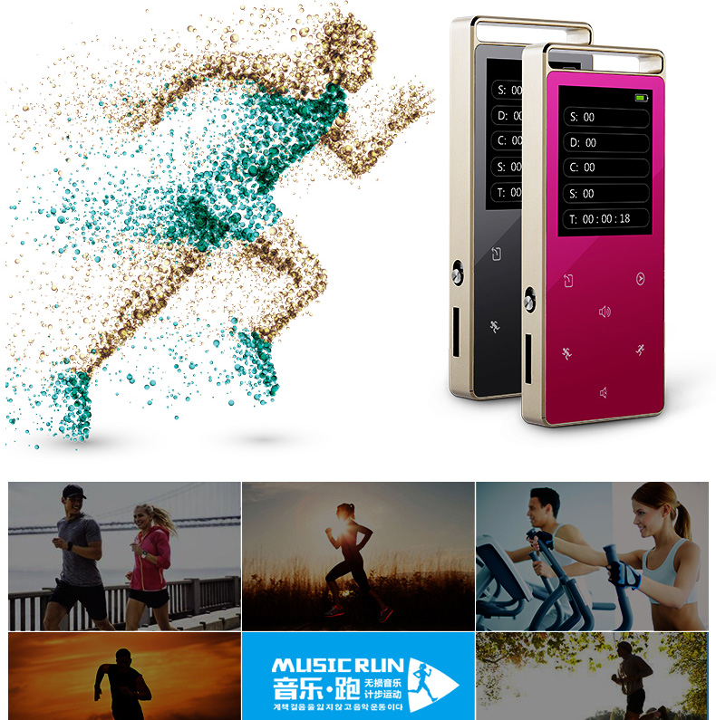 máy nghe nhạc ipod touch Màn hình cảm ứng UnisCom Bluetooth mp3 máy nghe nhạc mini card sinh viên MP4 ghi bút thể thao máy mp3 mini