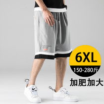 Plus Fattening Overweight Men Shorts Mens Summer Loose Casual Sports 50% Pants Fat People Running Semi-Cut Pants Tide