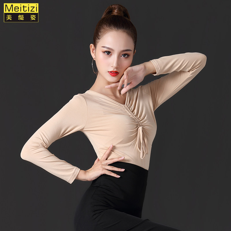 2022 autumn and winter Latin dance practice clothing women's new top long-sleeved modal national standard modern dance adult dance clothing