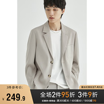 (Chu grid) Ding dyed suit jacket mens handsome single West two buckles spring dress Korean mens casual small suit
