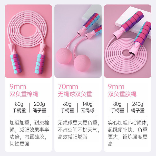 Cordless skipping rope professionals fat-burning weight-bearing ball for women’s fitness and weight loss special slimming indoor exercise fat loss ບ້ານໄຮ້ສາຍ