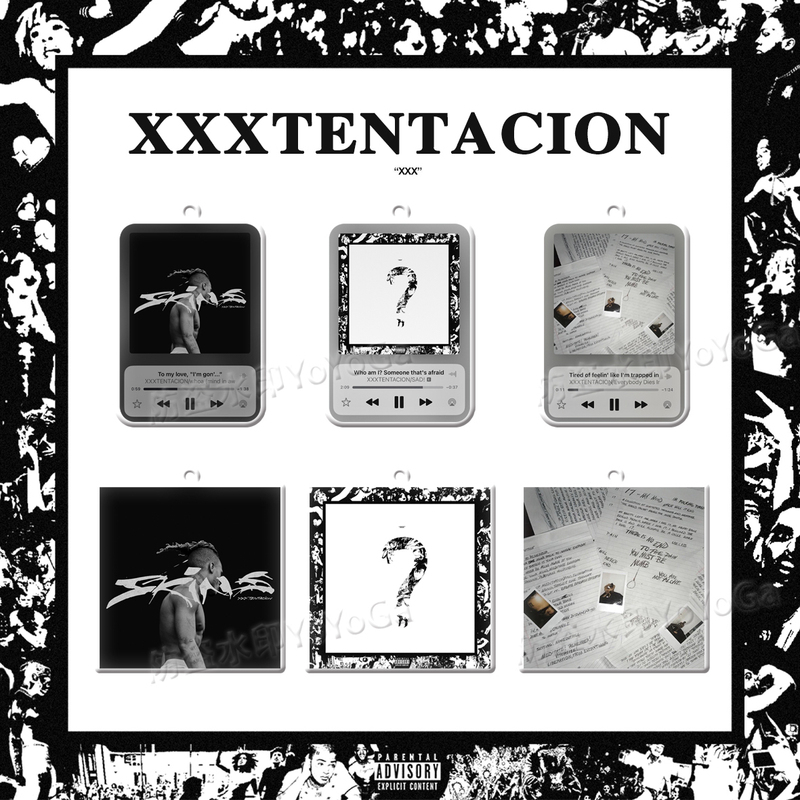 Xxxtentacion American Hip-Hop Rapper Commemorative Merchandise Keychain Acrylic Pendant Car Decoration