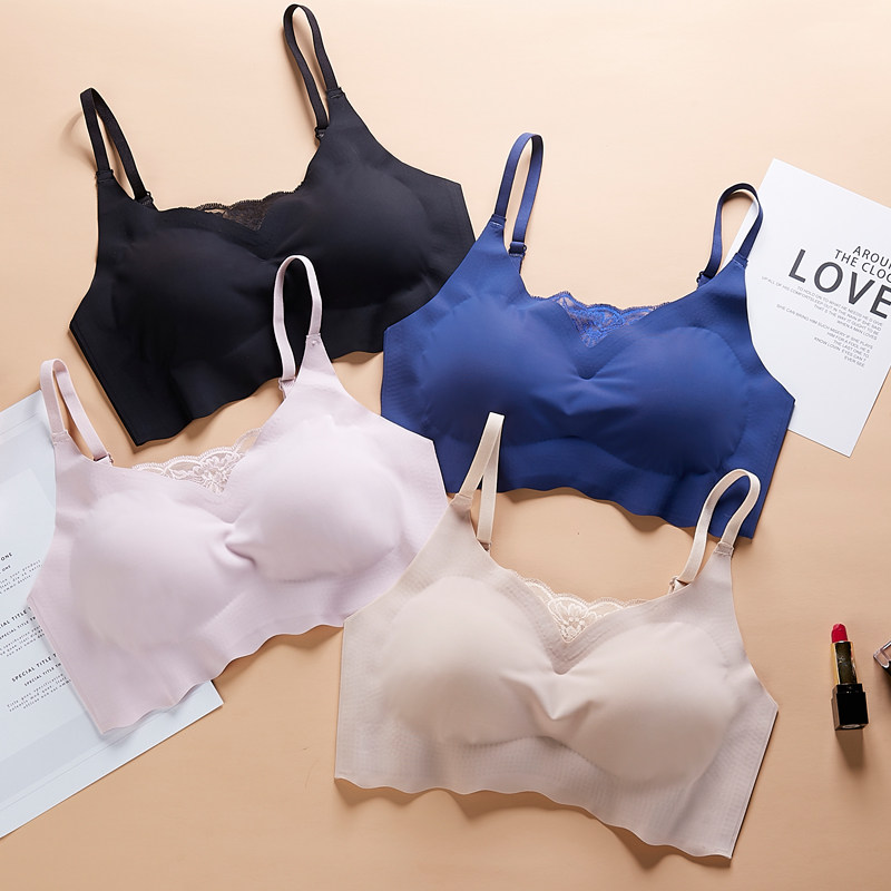 Japanese lingerie women No steel ring Poly Bra No Marks Big Size Running Vest Yoga Sports Sleep Bra Thin