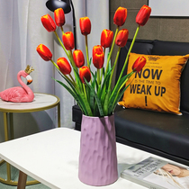 High quality real hands simulated tulip fake furnished living room in interior flower array home decoration