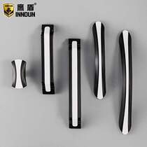 American Nordic wardrobe cupboard door black drawer pull handle kitchen door modern minimalist kitchen cabinet single-hole handle