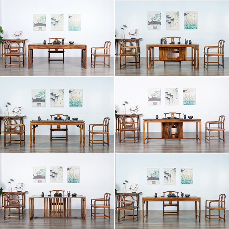 Wanut New Chinese Tea Table Ugin Zen Light Luxury Pack Log Cube Economy Assembly