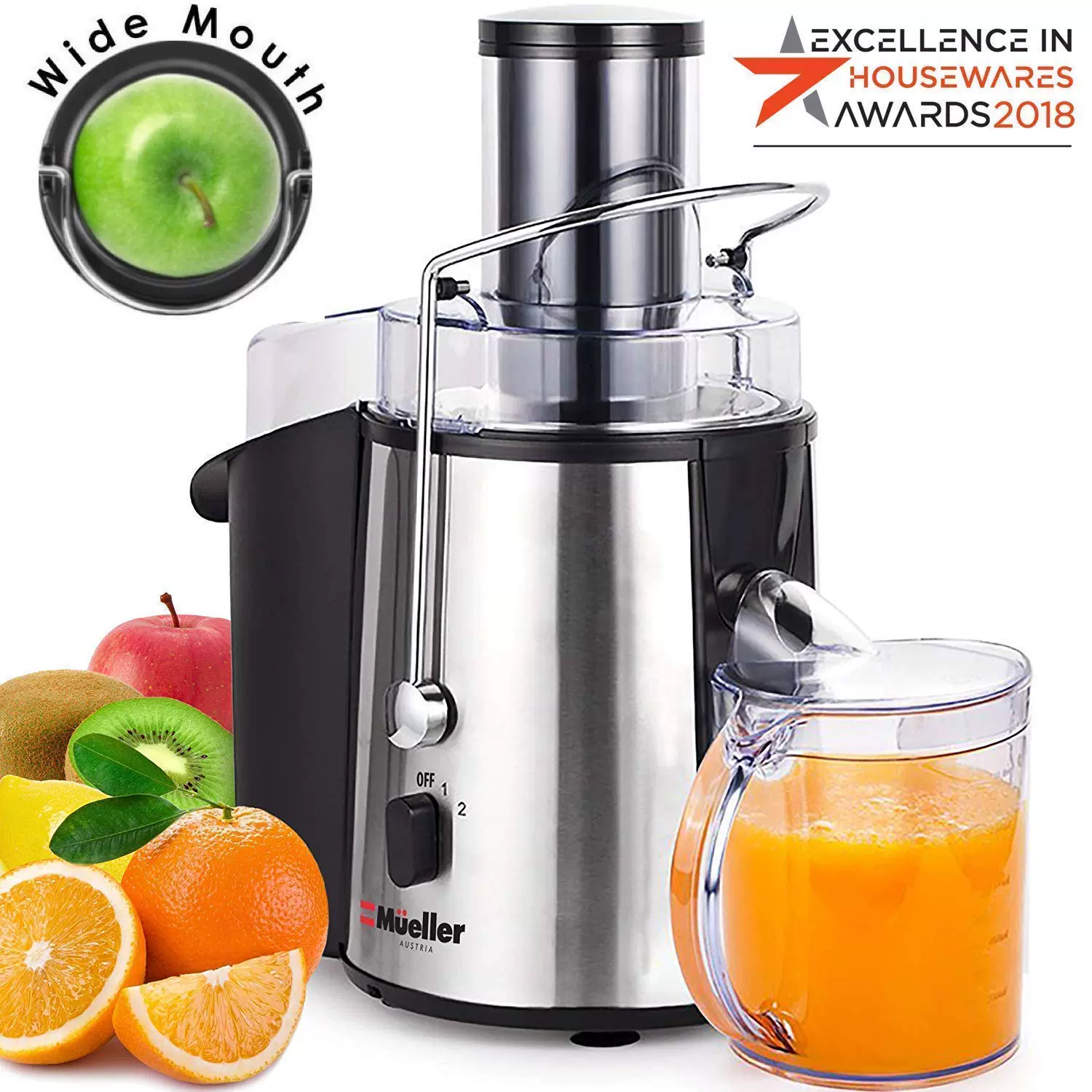 Mua ở nước ngoài Mueller Áo dễ dàng để làm sạch máy ép trái cây ly tâm mà không cần bisphenol A cần máy biến áp - Máy ép trái cây