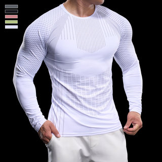 Overbearing muscle long-sleeved quick-drying men's sports fitness clothing