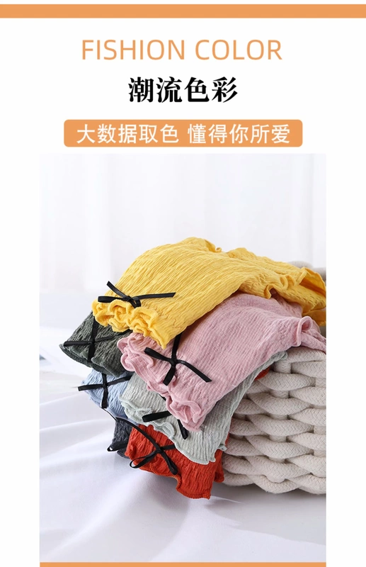 Quần lót nữ đáy quần lót cotton Nhật Bản cô gái dễ thương eo thấp 100% cotton đáy quần ren sinh viên sịp cỡ lớn - Eo cao