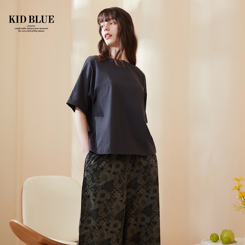 Kid Blue Liberty Printed Cotton Poplin Casual Outing Wear Women's Tops and Pants Kown/Kowp545 Kid Blue Liberty Printed Cotton Poplin Casual Outing Wear Women's Tops and Pants Kown/Kowp545