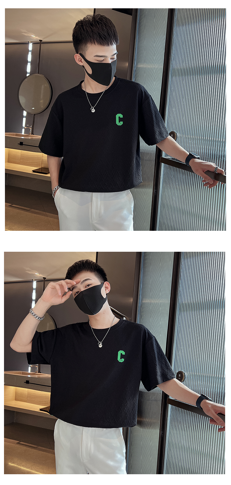 Men's short sleeved for summer, new 2022 Korean version trend, handsome round neck, simple and fashionable T-shirt top_voghion.com