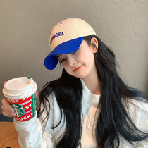 All-match Korean version of spring and summer baseball cap womens color-blocking letters all-match suitable for round face peaked cap repair face lazy