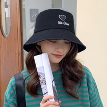 Fisherman hat womens spring and autumn Korean version all-match Japanese cute peach heart hat summer outing sunshade sunscreen hat showing small face