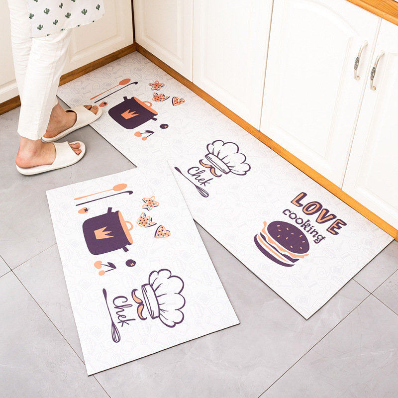 Scrubable and cutable pu kitchen carpet balcony mat waterproof non-slip mat pvc kitchen leather floor mat