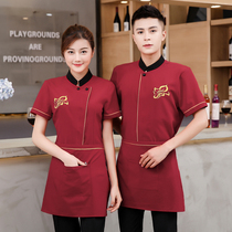 Catering hot pot restaurant waiter overalls short-sleeved Chinese Teahouse fast food hotel spring and summer uniforms for men and women