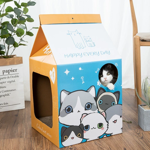 Hooopet Milk Box Cat Bress Board Без игрушки игрушки Cat Brabblast Typhical Paper Fang Cat Cat Cat Cat