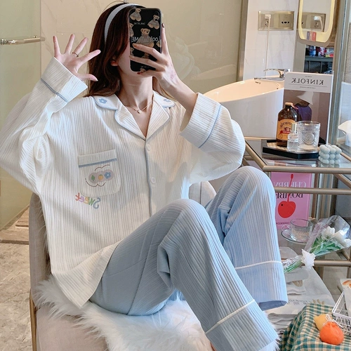 Демисезонная осенняя пижама, осенний модный лонгслив, трикотажный комплект, коллекция 2022, подходит для подростков