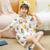 Mùa hè đồ ngủ ngắn tay womens bông Hàn Quốc phiên bản của sinh viên ngọt ngào dễ thương loose cotton mỏng giản dị quần áo nhà mùa hè 