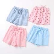 Quần pyjama Nhật Bản nữ mùa hè cotton đôi gạc quần short cotton mỏng phần rộng kích thước lớn nhà quần bãi biển - Quần tây