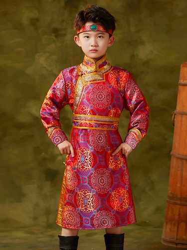 Длинный этнический костюм для мальчиков, детская одежда, этнический стиль