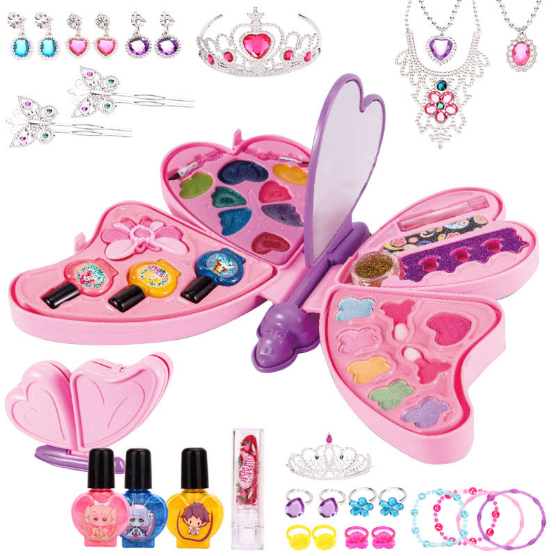 Children's cosmetics makeup box set children's water-soluble eye shadow makeup princess performance girl playing house wine toy