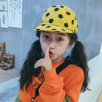 Aunt Leng customized men's and women's four seasons children's cap Baby baseball cap casual polka dot elastic hat Parent-child