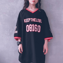 Cold bridesmaids customised men and women pure cotton V-collar basketball clothes short sleeves T-shirt Leisure 100 hitch sports blouses