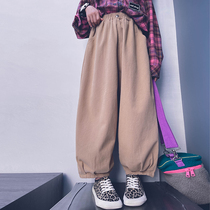 Cold bridesmaids custom autumn and winter men and women children pure cotton long pants loose casual street dance performance 100 lap pants parent-child