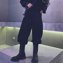 Cold Grand Lady Custom Men and Women Childrens Autumn Winter Pure Cotton Boot pants 100 Lap Loose Street Dance Out of 9 Pants Parent-child