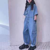 Cold bridesmaids customised men and women Cowboys Jeans Conjoined Street Cool Conjoined Pants Boomer Casual Pants Parent-child