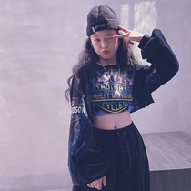 Cold bridesmaids customize Lisa the same style CUHK Tong High waist T-shirt Jazz Dance Performance Navel Pure Cotton Blouse Parent-child