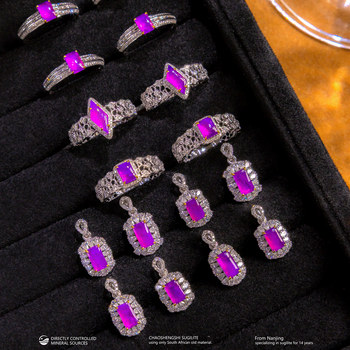Shujulai glass purple ring pendant earrings