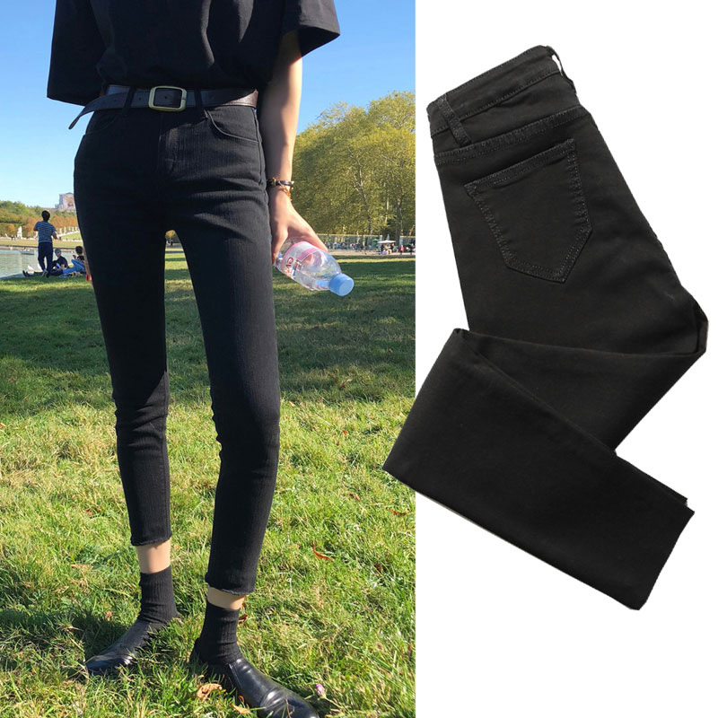 Black jeans woman 2020 autumn winter high waist plus suede slim fit large size size fat mm tight fit small foot 90% pants