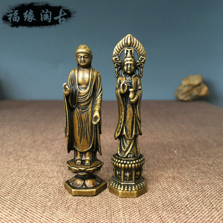 Pure copper to guard the Buddha bronze statue Buddha statue Buddha Sakyamuni Guanyin BodhisattBodhisattBodhisattva Zen Zen Buddha Buddha Pendulum