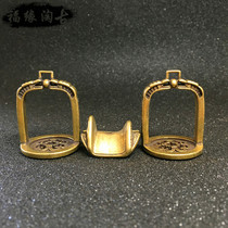 Ancient Play Collection Pure Bronze Horse Pedaling Saddle Set Mini Kirin Rebeast Horse With Three Sets of Ancient Bronze Ware Miscellaneous Pieces