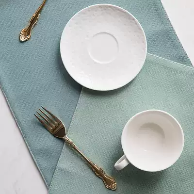 Hepburn home custom fabric American European style modern fashion solid color cotton linen double-layer placematte insulation mat table mat dining cloth