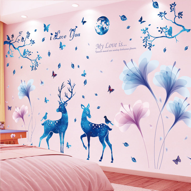 Bedroom room decoration wall stickers living room background wall wallpaper self-adhesive stickers wall painting bedside wall decoration wall decals